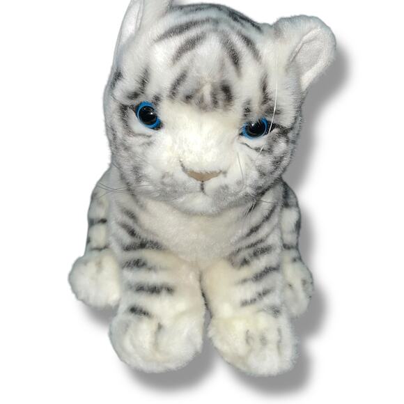 Hansa Creations Plush White Tiger Cub Baby 2015 Realistic Nursery Decor Cat 8" - Picture 3 of 13